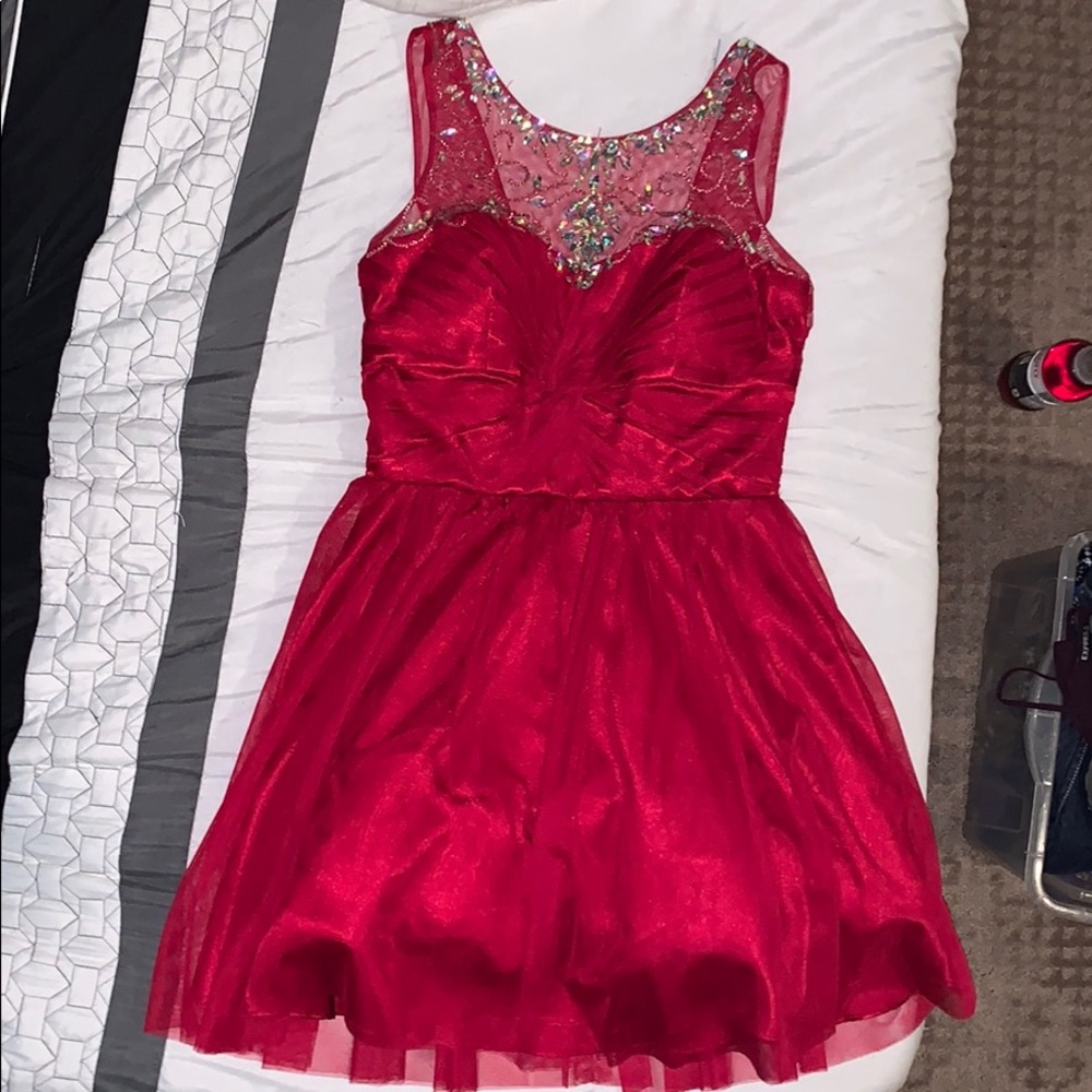 Red dress with crystal detailing